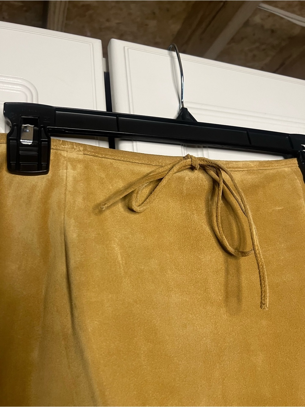 Vintage Ann Taylor Italian Suede Leather A-Line Skirt - Picture 9 of 13